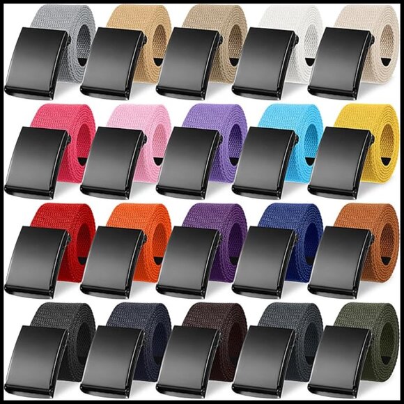 Adjustable Canvas Web Belt with Military Buckle for Golf Casual Wear